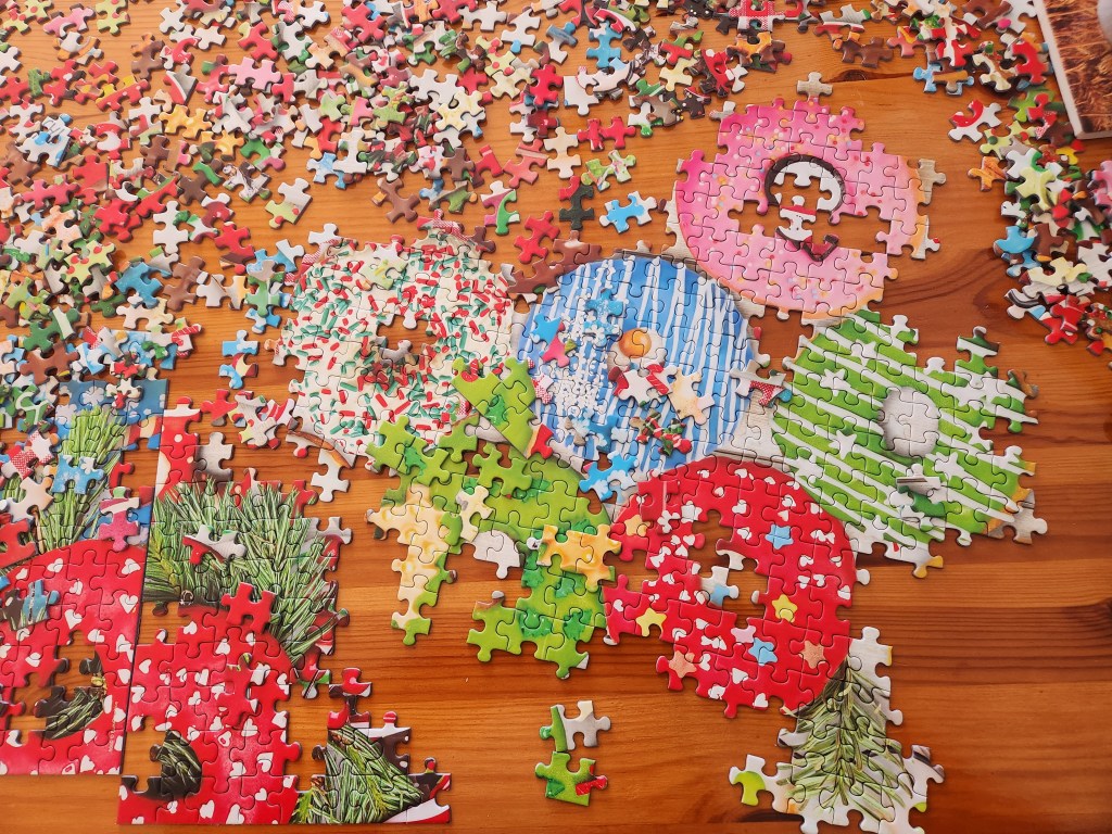 section of completed puzzle