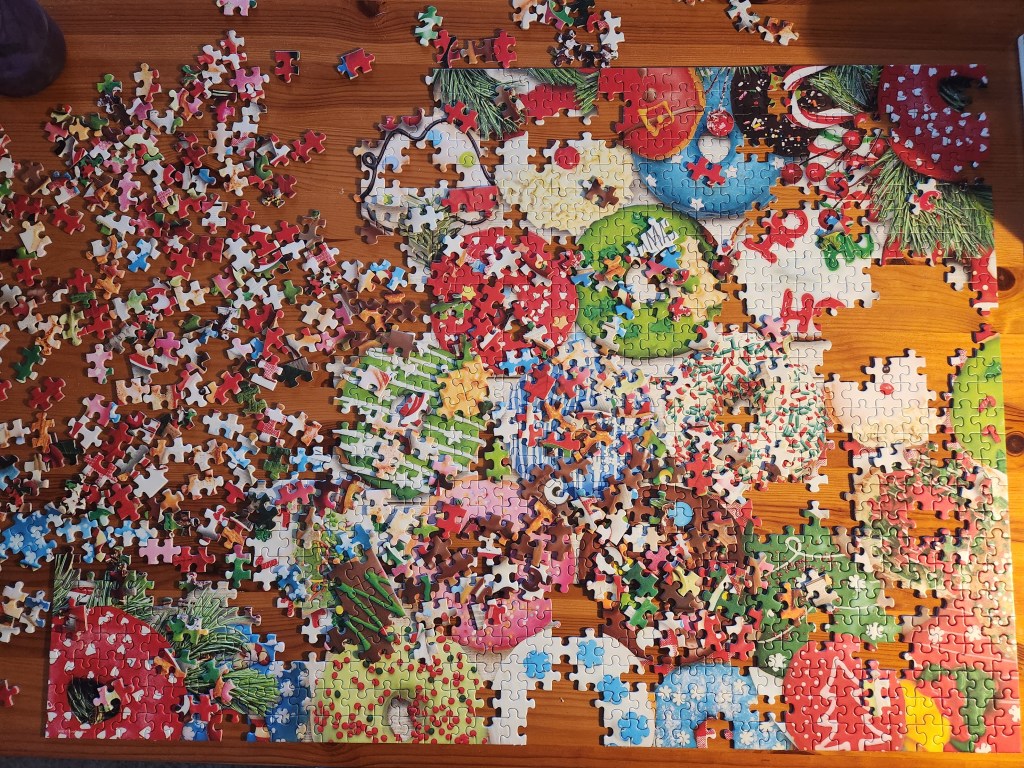 section of completed puzzle