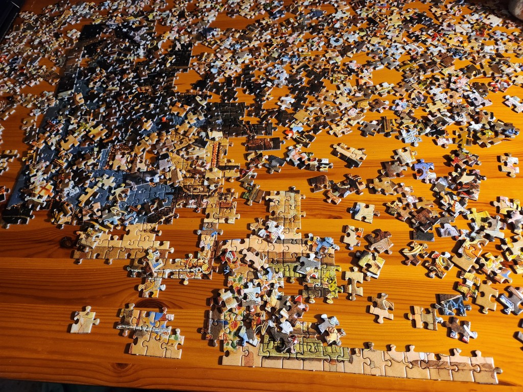 completed section of puzzle