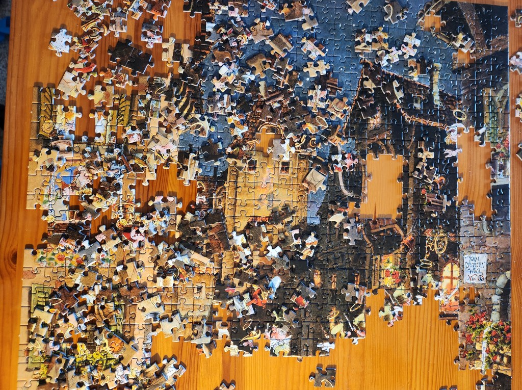 completed section of puzzle